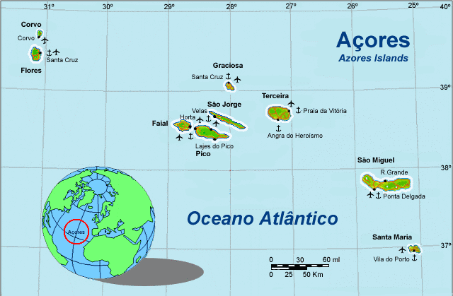 Carte des Acores