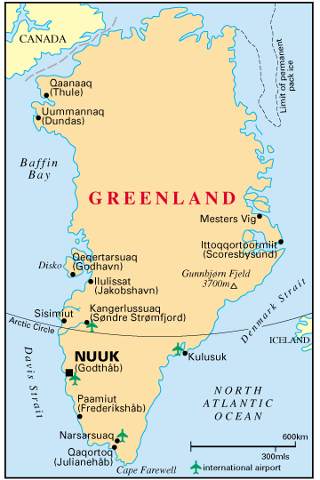 Carte du Groenland